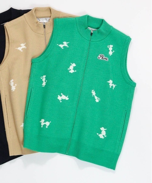 プードル柄発熱ニットベスト（ベスト）｜Picone CLUB（ピッコーネ