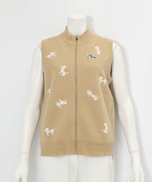 プードル柄発熱ニットベスト（ベスト）｜Picone CLUB（ピッコーネ