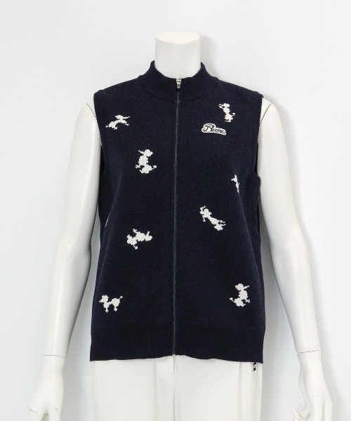 プードル柄発熱ニットベスト（ベスト）｜Picone CLUB（ピッコーネ