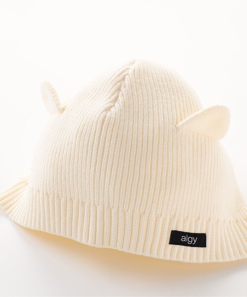 algy（アルジー）の「ねこみみニット帽（ニットキャップ/ビーニー・キッズ・ブラック/オフホワイト・FREE）」の11枚目の写真