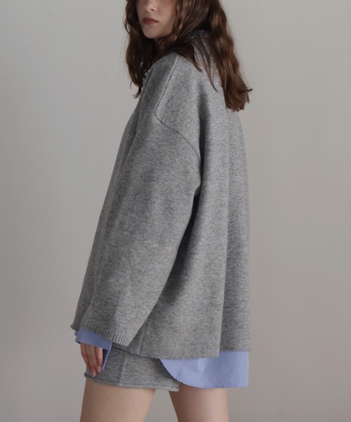 Mili affinity(ミリアフィニティー)の「【セットアップアイテム】ホック付きポロニット&ショートニットパンツ(ニット/セーター・レディース・ブラック/ベージュ/グレー/オフホワイト・FREE)」の20枚目の写真