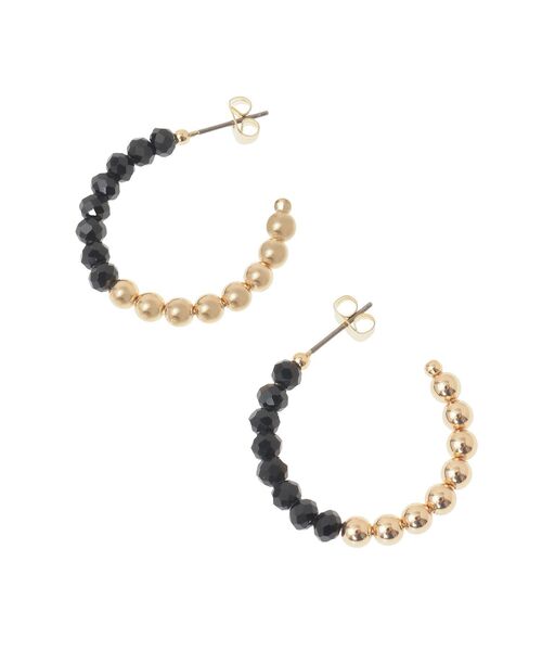 YECCA VECCA(イェッカヴェッカ)の「メタルボールフープピアス(ピアス(両耳用)・レディース・アイボリー/ブラック・FREE)」の7枚目の写真