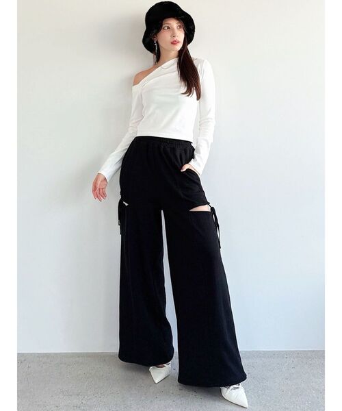 RESEXXY（リゼクシー）の「ワンショルネックTシャツ（Tシャツ/カットソー・レディース・ブラック/ホワイト/ピンク・FREE）」の13枚目の写真