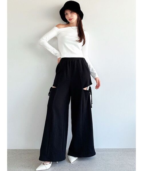 RESEXXY（リゼクシー）の「ワンショルネックTシャツ（Tシャツ/カットソー・レディース・ブラック/ホワイト/ピンク・FREE）」の14枚目の写真