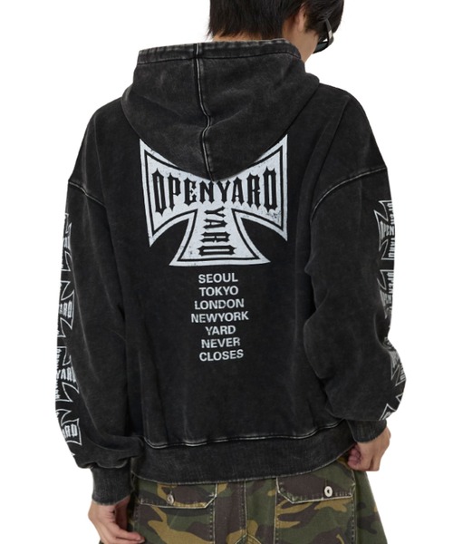 OY/オーワイ』CROSS FADE WASHED HOODIE ZIP UP/クロスフェード