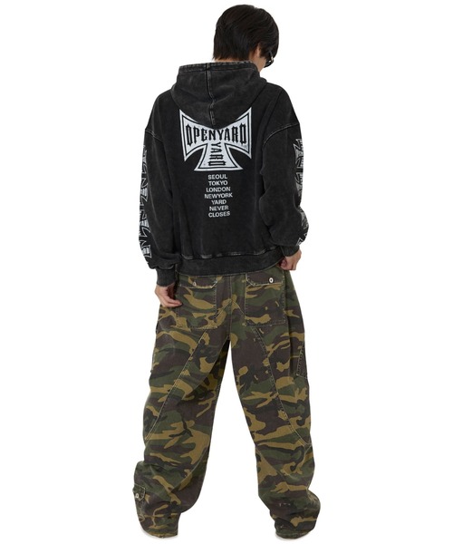 OY(オーワイ)の「『OY/オーワイ』CROSS FADE WASHED HOODIE ZIP UP/クロスフェードウォッシュドジップアップパーカー(パーカー・レディース・ブラック/ネイビー・L/M)」の7枚目の写真
