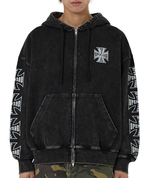 OY/オーワイ』CROSS FADE WASHED HOODIE ZIP UP/クロスフェード