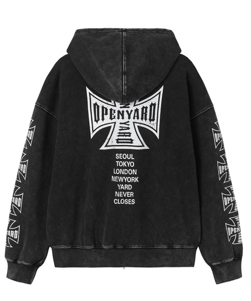 OY/オーワイ』CROSS FADE WASHED HOODIE ZIP UP/クロスフェード