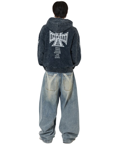 OY/オーワイ』CROSS FADE WASHED HOODIE ZIP UP/クロスフェード