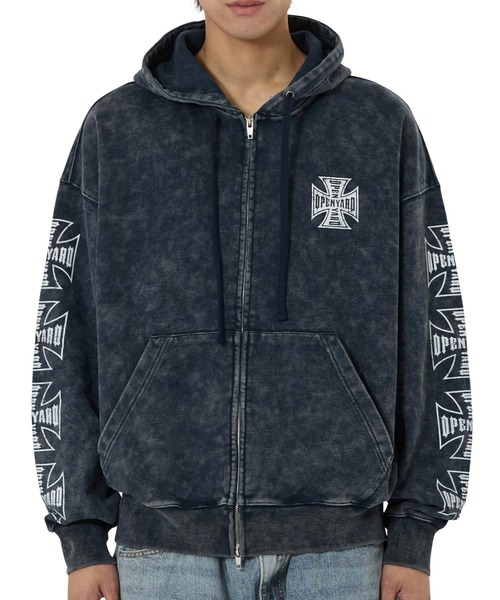 OY/オーワイ』CROSS FADE WASHED HOODIE ZIP UP/クロスフェード
