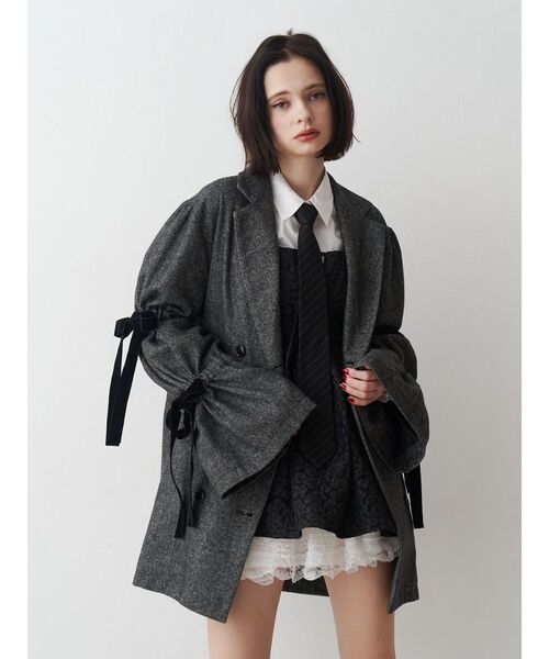 セール】スリーブリボンジャケットコート（テーラードジャケット