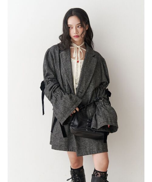 スリーブリボンジャケットコート（テーラードジャケット）｜jouetie