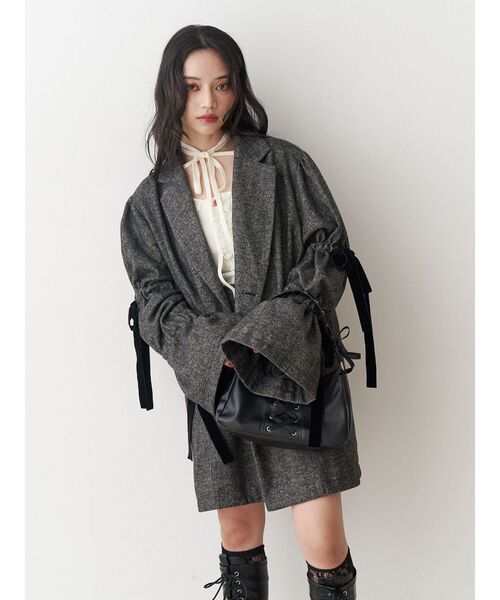 スリーブリボンジャケットコート（テーラードジャケット）｜jouetie