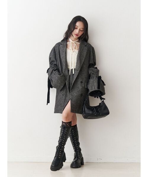 スリーブリボンジャケットコート（テーラードジャケット）｜jouetie