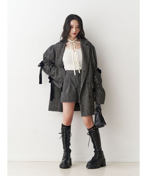 スリーブリボンジャケットコート（テーラードジャケット）｜jouetie