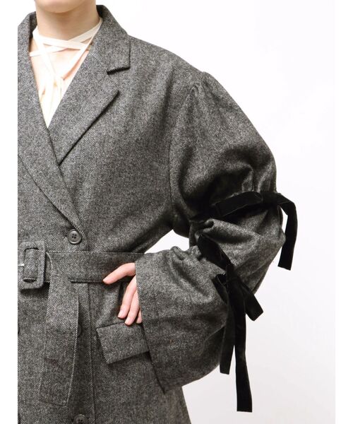 jouetie スリーブリボンジャケットコート グレー スリーブリボンジャケットコート[品番：MKSW0066637]｜jouetie