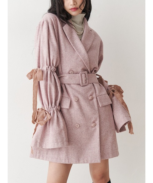 スリーブリボンジャケットコート（テーラードジャケット）｜jouetie