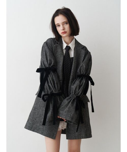 スリーブリボンジャケットコート（テーラードジャケット）｜jouetie