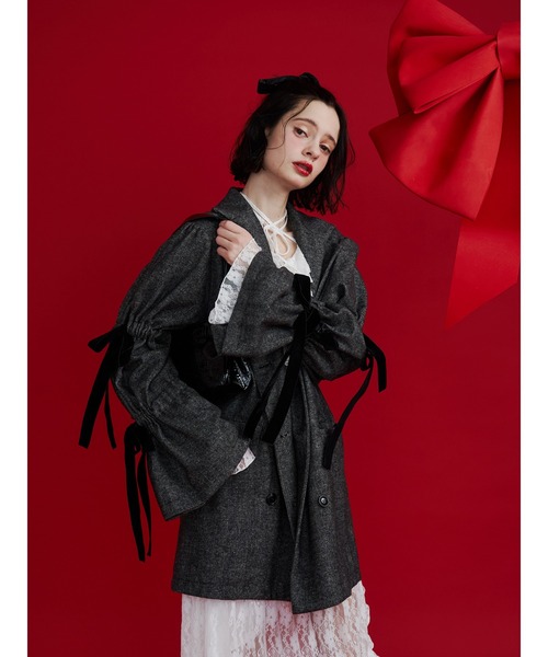 スリーブリボンジャケットコート（テーラードジャケット）｜jouetie