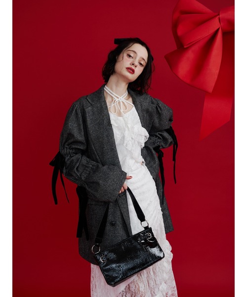 jouetie スリーブリボンジャケットコート jouetie（ジュエティ） ジャケット テーラードジャケット スリーブ