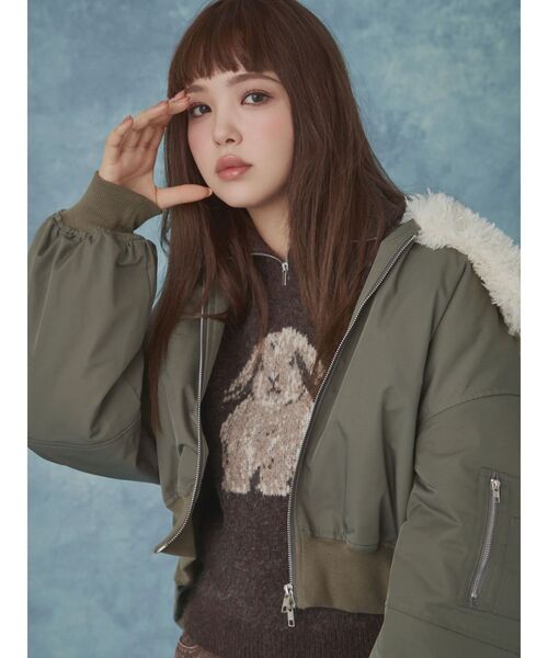 CALNAMUR(カルナムール)の「ファーカラーバルーンブルゾン(ブルゾン・レディース・ベージュ/ブラック/カーキ・FREE)」の11枚目の写真