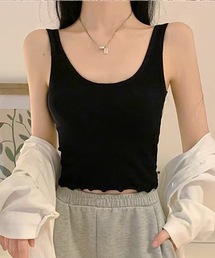 裾 メロウ フリル カップ付き タンクトップ