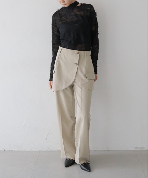 CLEIO（クレイオ）の「【CLEIO】花ジャガードシアートップス FLOWER JACQUARD SHEER TOPS/980-14601（Tシャツ/カットソー・レディース・ブラック/ライトベージュ・FREE）」の20枚目の写真