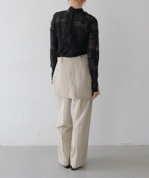 CLEIO（クレイオ）の「【CLEIO】花ジャガードシアートップス FLOWER JACQUARD SHEER TOPS/980-14601（Tシャツ/カットソー・レディース・ブラック/ライトベージュ・FREE）」の16枚目の写真