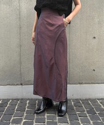 &g'aime | 【&g'aime】カーブラインシャンブレースカート　Curve Line Chambray Skirt(スカート)