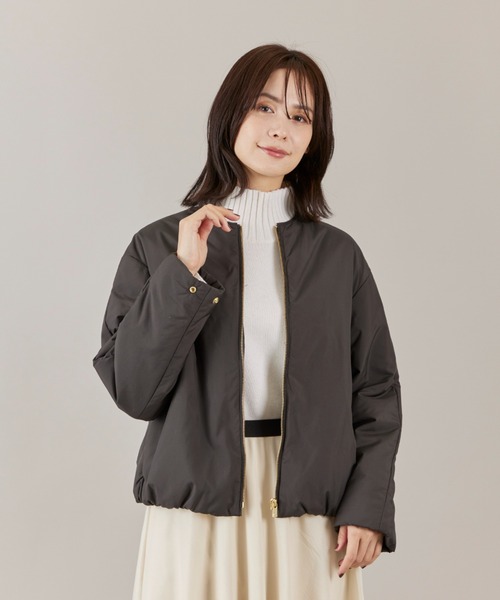 INED（イネド）の「LIMONTA EAST ノーカラー中綿ブルゾン（ブルゾン・レディース・キャメル/ブラック・9号/7号）」の14枚目の写真