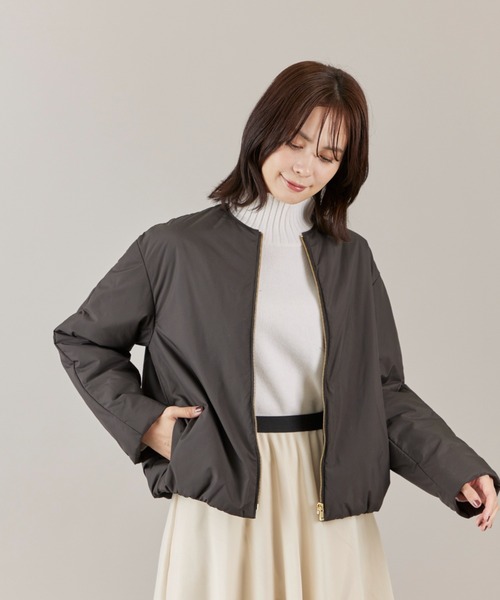 INED（イネド）の「LIMONTA EAST ノーカラー中綿ブルゾン（ブルゾン・レディース・キャメル/ブラック・9号/7号）」の15枚目の写真