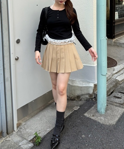 continuer de NICE CLAUP（コンティニューデナイスクラップ）の「レースホルターTOPS（Tシャツ/カットソー・レディース・ボルドー/ライトブルーグレー/ブラック/グレー・FREE）」の12枚目の写真