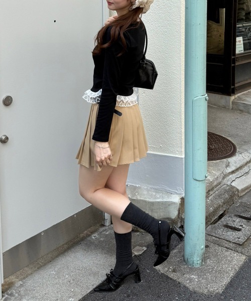 continuer de NICE CLAUP（コンティニューデナイスクラップ）の「レースホルターTOPS（Tシャツ/カットソー・レディース・ボルドー/ライトブルーグレー/ブラック/グレー・FREE）」の13枚目の写真