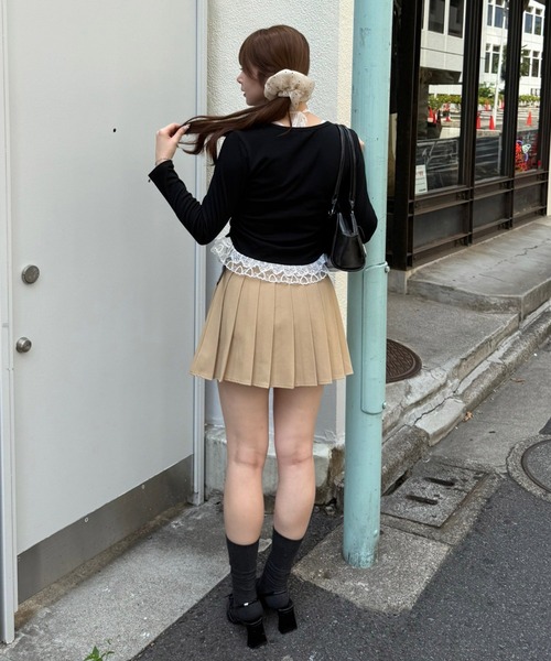 continuer de NICE CLAUP（コンティニューデナイスクラップ）の「レースホルターTOPS（Tシャツ/カットソー・レディース・ボルドー/ライトブルーグレー/ブラック/グレー・FREE）」の14枚目の写真