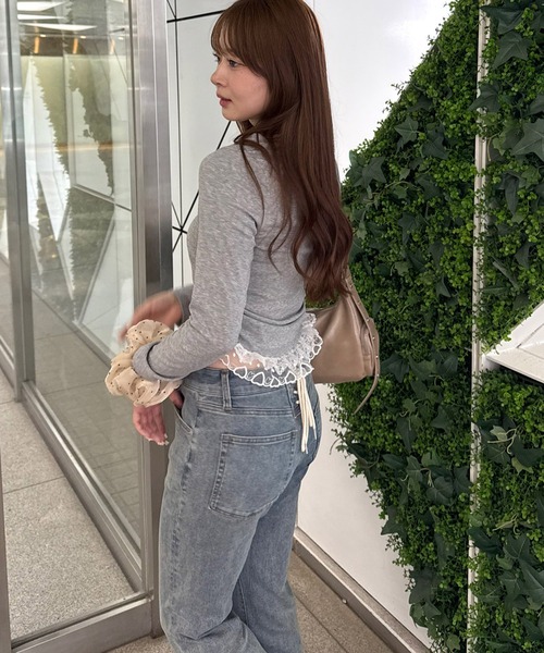 continuer de NICE CLAUP（コンティニューデナイスクラップ）の「レースホルターTOPS（Tシャツ/カットソー・レディース・ボルドー/ライトブルーグレー/ブラック/グレー・FREE）」の21枚目の写真