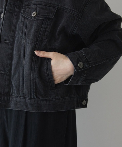 AMERICAN HOLIC（アメリカンホリック）の「デニムジャケット（デニムジャケット・レディース・ブラック/ワンウォッシュ/ライトインディゴブルー・M/L）」の7枚目の写真