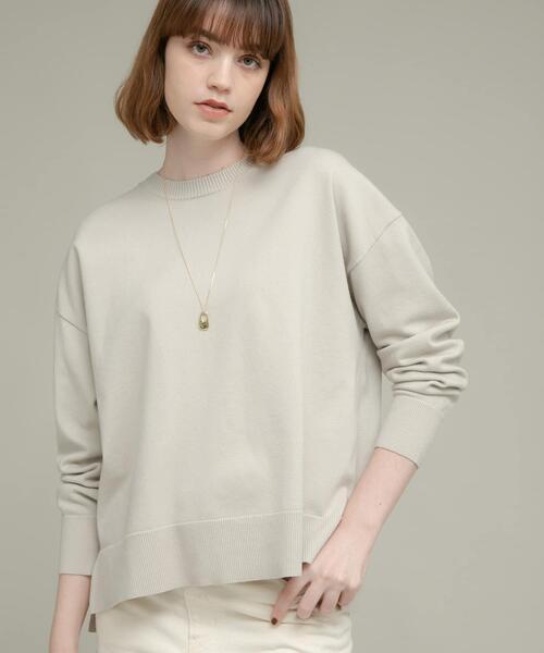 ベルセレージュ，３品 洗濯可』サイドスリットハイゲージプルオーバー（ニット