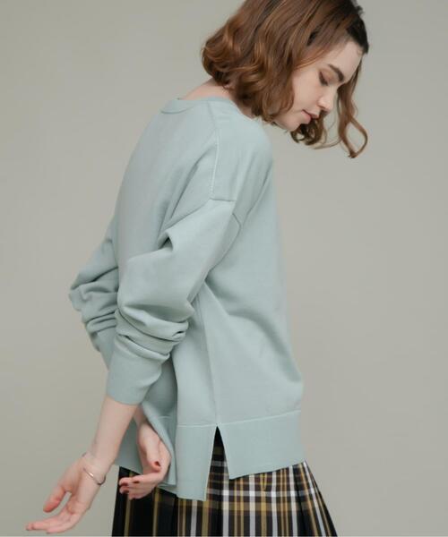 洗濯可』サイドスリットハイゲージプルオーバー（ニット/セーター