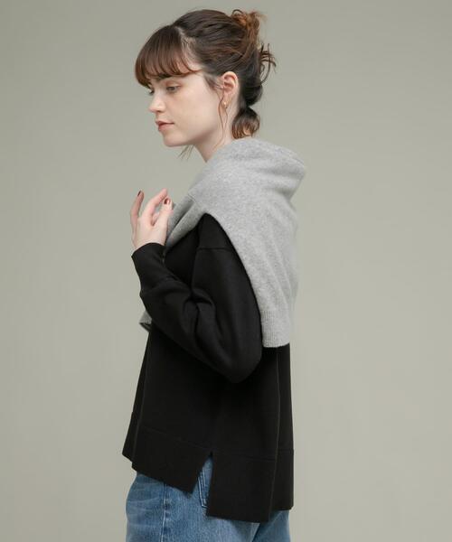 ベルセレージュ，３品 洗濯可』サイドスリットハイゲージプルオーバー（ニット