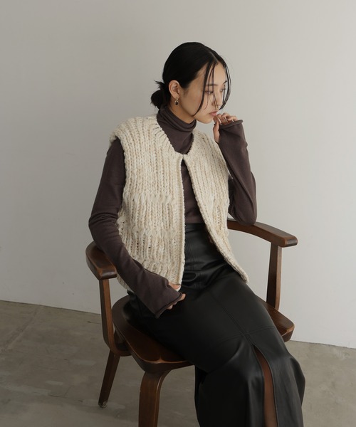 ミックスニットベスト（ベスト）｜hellam（へラム）のファッション通販