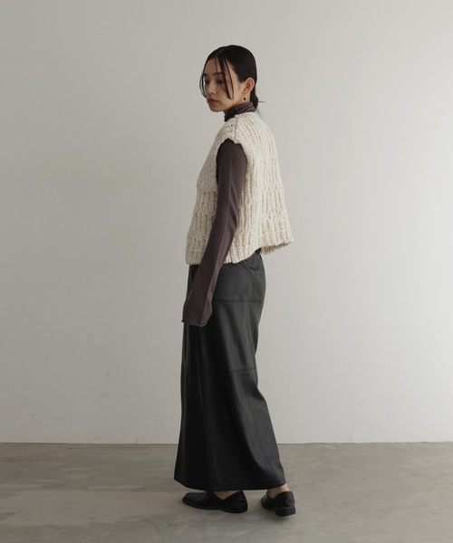 hellam（へラム）の「ミックスニットベスト（ベスト・レディース・アイボリー/ブルー・FREE）」の19枚目の写真