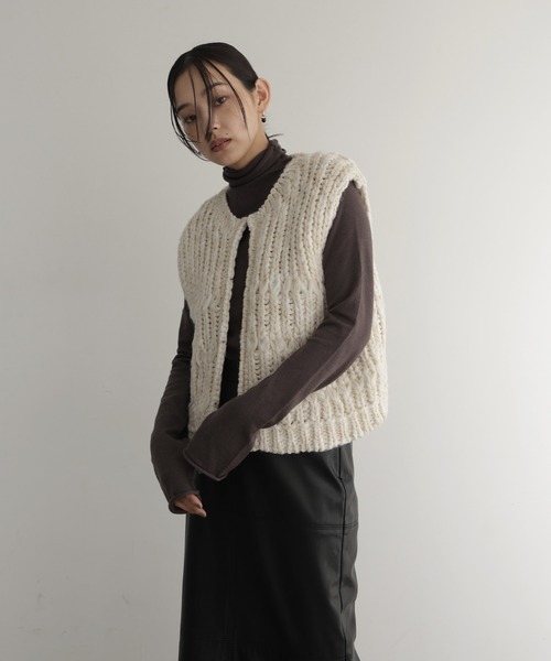 ミックスニットベスト（ベスト）｜hellam（へラム）のファッション通販