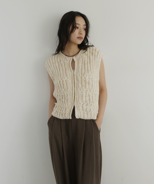 ミックスニットベスト（ベスト）｜hellam（へラム）のファッション通販