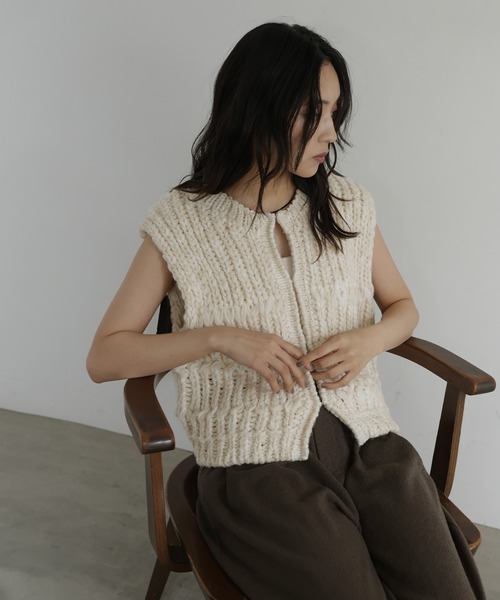 ミックスニットベスト（ベスト）｜hellam（へラム）のファッション通販
