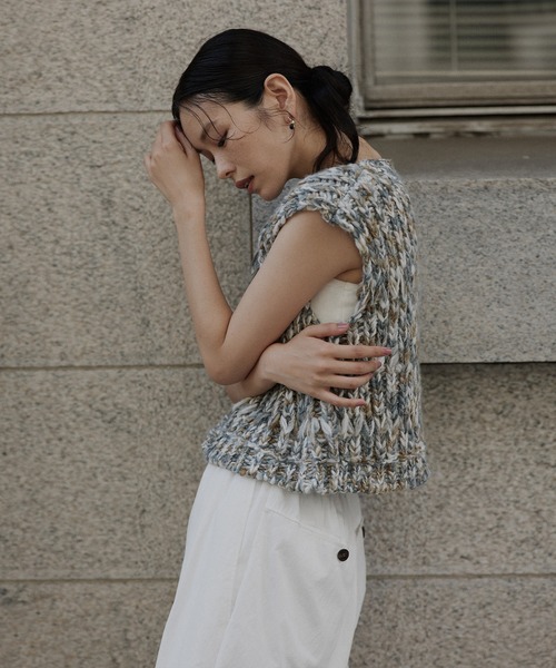 ミックスニットベスト（ベスト）｜hellam（へラム）のファッション通販