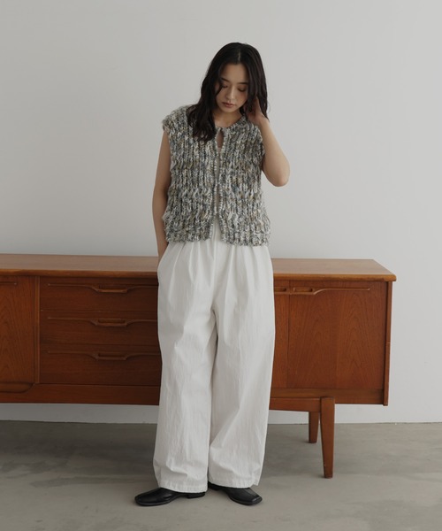 hellam（へラム）の「ミックスニットベスト（ベスト・レディース・アイボリー/ブルー・FREE）」の7枚目の写真