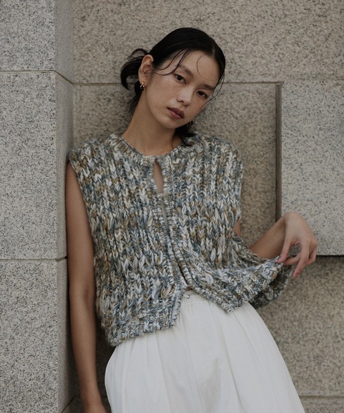 ミックスニットベスト（ベスト）｜hellam（へラム）のファッション通販