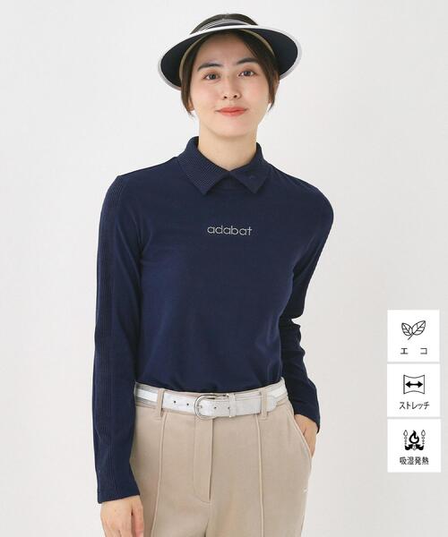 adabat(アダバット)の「【吸湿発熱/ストレッチ/エコ】サーモスムーススプリットネックプルオーバー(Tシャツ/カットソー・レディース・ブルー系その他/ピンク/ライトグレー系9/ホワイト・42/40/38/36)」の3枚目の写真