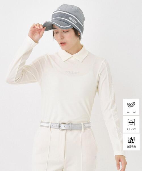 adabat(アダバット)の「【吸湿発熱/ストレッチ/エコ】サーモスムーススプリットネックプルオーバー(Tシャツ/カットソー・レディース・ブルー系その他/ピンク/ライトグレー系9/ホワイト・42/40/38/36)」の1枚目の写真