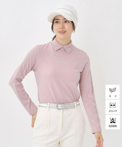 adabat(アダバット)の「【吸湿発熱/ストレッチ/エコ】サーモスムーススプリットネックプルオーバー(Tシャツ/カットソー・レディース・ブルー系その他/ピンク/ライトグレー系9/ホワイト・42/40/38/36)」の4枚目の写真